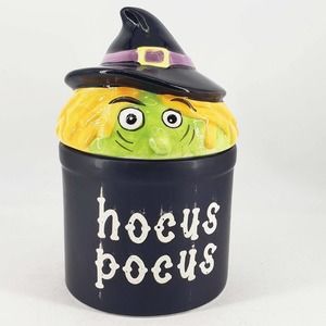 Eccolo world Traveler Ceramic Hocus Pokus Witch Lid Halloween Canister Jar
